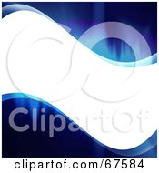 Royalty Free RF Clipart Illustration Of A White Wave Text Box With Blue Borders