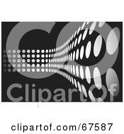 Royalty Free RF Clipart Illustration Of A Curving Wall Of Gray Dots On Black