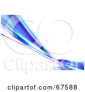 Poster, Art Print Of Blue Fractal Swoosh Over White