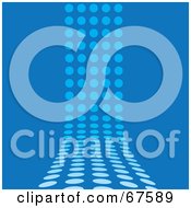 Royalty Free RF Clipart Illustration Of A Blue Background With Vertical Lines Of Dots