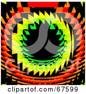Poster, Art Print Of Colorful Geometric Circle Over Black