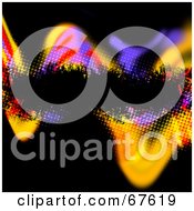 Royalty Free RF Clipart Illustration Of A Black Grunge Text Box Over Vibrant Fractals On Black