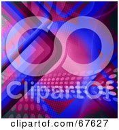 Poster, Art Print Of Retro Background With Pink And Blue Curves And Dots