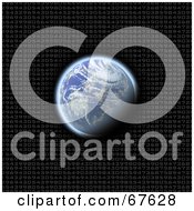 Royalty Free RF Clipart Illustration Of Earth Over A Dark Numbered Background