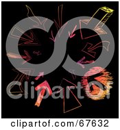 Poster, Art Print Of Circle Of Colorful Gradient Doodled Arrows Pointing In On Black