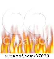 Poster, Art Print Of Orange Flames Over White