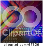 Royalty Free RF Clipart Illustration Of Retro Corners On A Colorful Background With Dots