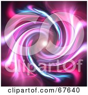Poster, Art Print Of Bright Orb At The End Of A Pink Fractal Tunnel