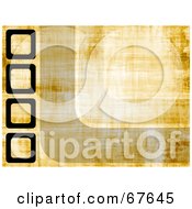 Royalty Free RF Clipart Illustration Of A Yellow Grunge Textured Background With Four Black Square Outlines