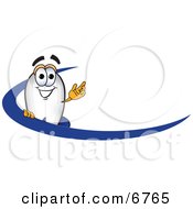 Clipart Picture Of A Blimp Mascot Cartoon Character With A Blue Dash