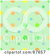 Poster, Art Print Of Green Background With Colorful Dots