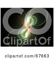 Royalty Free RF Clipart Illustration Of A Glowing Green And Orange Fractal On Black