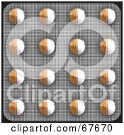 Royalty Free RF Clipart Illustration Of A Blister Package Of Orange And White Pills