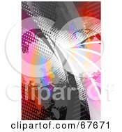 Poster, Art Print Of Grungy Halftone Dot And Fractal Background