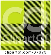 Poster, Art Print Of Green Plaid Background With White And Black Details