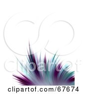 Poster, Art Print Of Feathery Blue And Purple Fractal On White