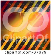 Poster, Art Print Of Bright Fractal Background With Hazard Stripes
