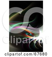 Royalty Free RF Clipart Illustration Of A Bright Curly Rainbow Fractal On Black