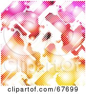 Poster, Art Print Of Halftone Rainbow Background With Flares On White