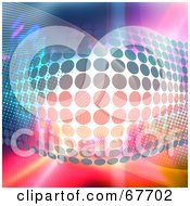 Royalty Free RF Clipart Illustration Of A Colorful Fractal Background With Waves Of Dots Jutting Outwards by Arena Creative