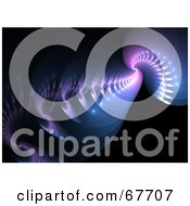 Royalty Free RF Clipart Illustration Of A Purple And Blue Spiral Fractal On Black
