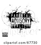 Blurred Parental Advisory Explicit Stamp On Black Grunge And White