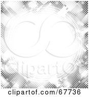Royalty Free RF Clipart Illustration Of A White Circle Bordered In Gray Halftone