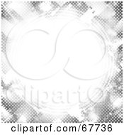 Poster, Art Print Of White Circle Bordered In Gray Halftone