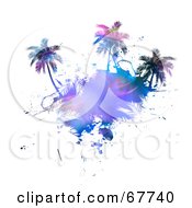 Poster, Art Print Of Fractal Palm Tree Island On White