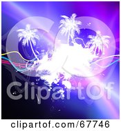 Royalty Free RF Clipart Illustration Of A White Palm Tree Island On Fractals by Arena Creative
