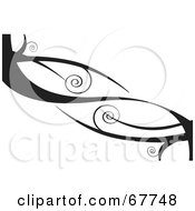 Royalty Free RF Clipart Illustration Of A Black Tendriled Branch On White