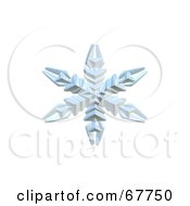 Poster, Art Print Of 3d Ice Blue Snowflake On White