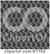 Royalty Free RF Clipart Illustration Of A Dark Shiny Honeycomb Background by Arena Creative