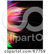Poster, Art Print Of Vertical Spikey Rainbow Colored Fractal On Black