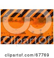 Grungy Orange And Black Hazard Stripe Background