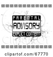 Poster, Art Print Of Black And White Grunge Parental Advisory Explicit Content Background