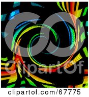 Poster, Art Print Of Rainbow Colored Swirl On Black