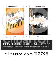 Warning Stripes Postcard Template With Sample Text