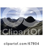 Royalty Free RF Clipart Illustration Of A 3d Render Of The Rocky Mountains Under A Blue Sky