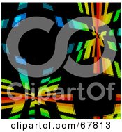 Royalty Free RF Clipart Illustration Of A Disco Rainbow Background On Black by Arena Creative
