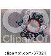 Royalty Free RF Clipart Illustration Of A Swirly Circle Sun Over Diamond Plate Metal by Arena Creative #COLLC67821-0094