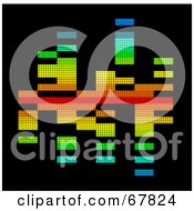 Royalty Free RF Clipart Illustration Of A Digital Rainbow Colored Equalizer On Black