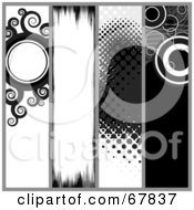 Poster, Art Print Of Digital Collage Of Black And White Grunge Website Banners