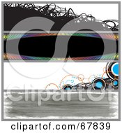 Poster, Art Print Of Digital Collage Of Scribble Rainbow Circle And Grunge Website Banners