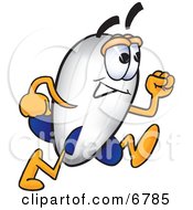 Clipart Picture Of A Blimp Mascot Cartoon Character Running