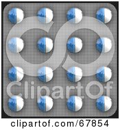 Royalty Free RF Clipart Illustration Of A Blister Package Of Blue And White Pills by Arena Creative