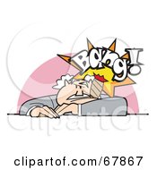 Royalty Free RF Clipart Illustration Of A Bald Old Walt Businessman Smoking A Cigar With A Bang