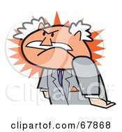 Royalty Free RF Clipart Illustration Of A Furious Bald Old Walt Businessman