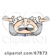 Royalty Free RF Clipart Illustration Of A Stressed Out Bald Old Walt Business Man Shrugging