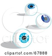 Poster, Art Print Of Three Blue Eyeballs